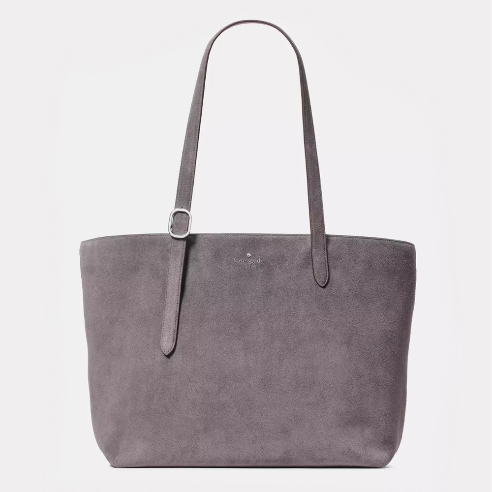 ♠️Kate Spade 454 Suede Leather Large Tote Bag, Hare Grey Gray NEW NWT